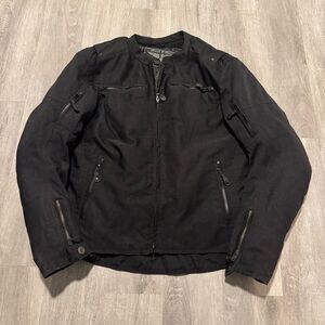 Street and Steel Armored Padded Motorcycle Jacket Size Large Black Zip Pockets